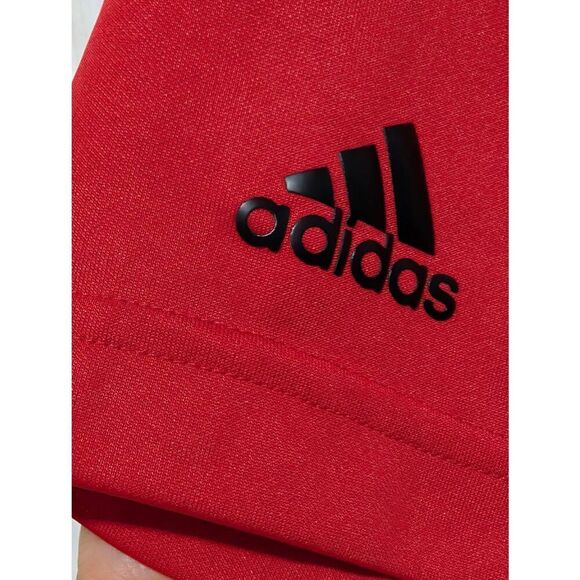 Adidas Men's Red Short-Sleeve Pointed Collar Primegreen Golf Polo Shirt Size M - Picture 3 of 6